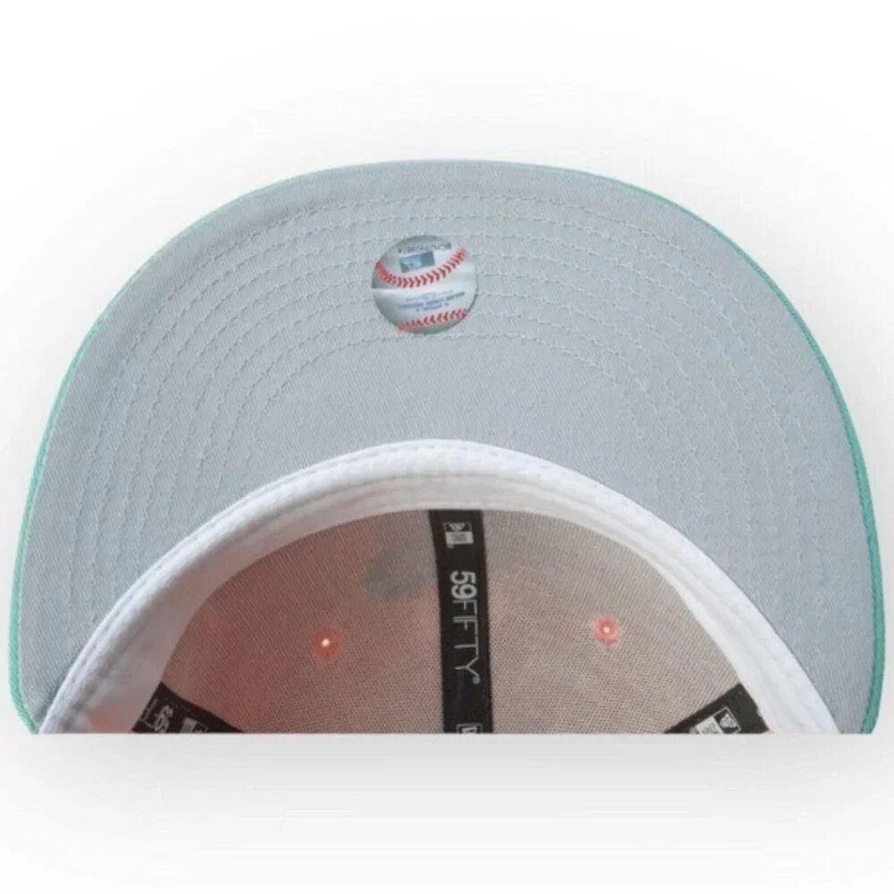 New Era Detroit Tigers Peach Mint 59FIFTY Fitted Hat 2005 All-Star Patch 7 3/8 - Picture 5 of 5